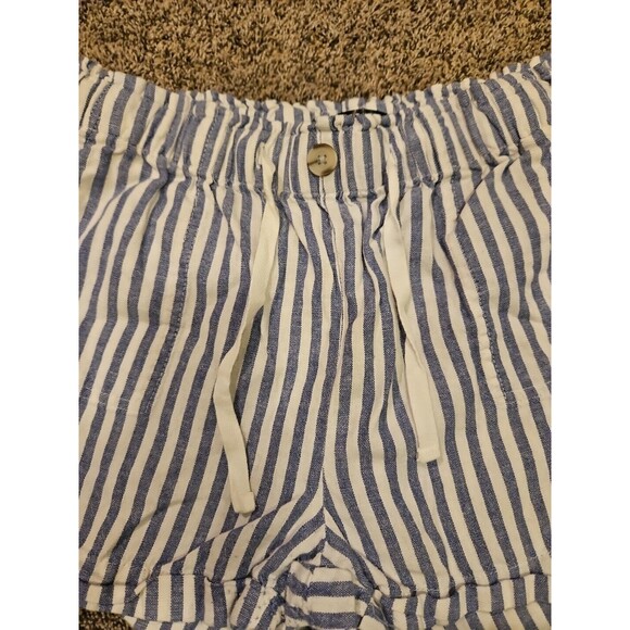 Streetwear Society Shorts Womens L Large Blue White Striped Drawstring Pockets - Picture 4 of 9